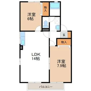 サイド・ピロー【Ⅱ-202号室】の間取り