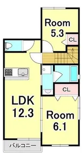 ホワイトレーク大将軍【2階】の間取り