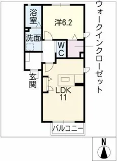 ディアス庵A【2階】の間取り