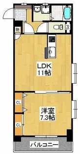 アミティエ美野島【4階】の間取り