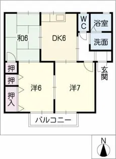 ハイカムール江島【1階】の間取り