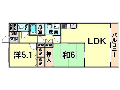 ケーフィル塚口【7階】の間取り