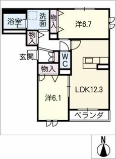 ル ボヌール【2階】の間取り