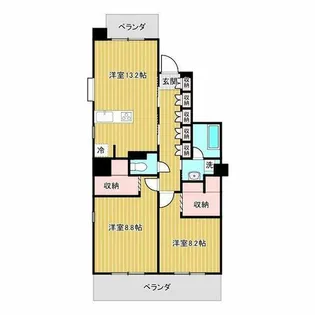 レスタジア南田辺【4階】の間取り