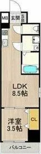 コートエスト都島【1階】の間取り