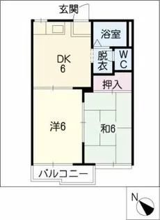フレグランス荒子B棟【1階】の間取り