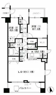 南堀江パークホームズ【1507号室】の間取り