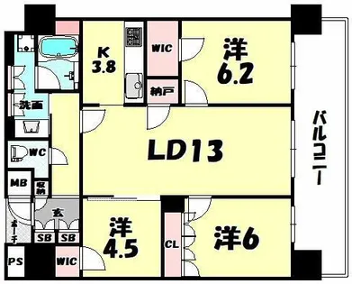 MJR堺筋本町【21階】の間取り