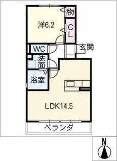 セジュール ハイグッチⅡ【3階】の間取り