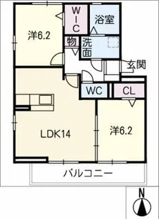 ヴェリテB【2階】の間取り