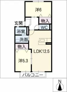 フォンターナ清水【1階】の間取り