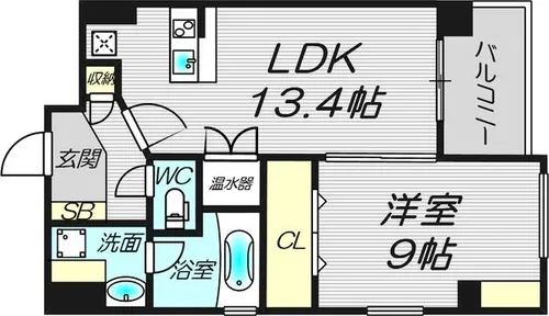 グレンパーク梅田北【3階】の間取り