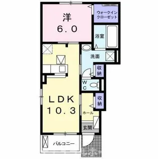 エスポワールK&L Ⅳ【1階】の間取り