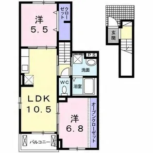 プロムナード南分【2階】の間取り