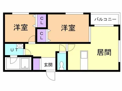 サニープレイス【101号室】の間取り