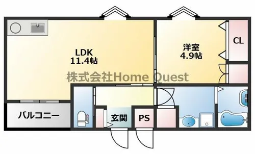 Class-A長瀬1【101号室】の間取り
