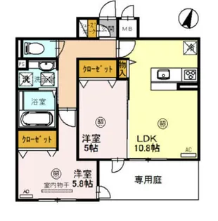 ヴィア・ラッテア【1階】の間取り