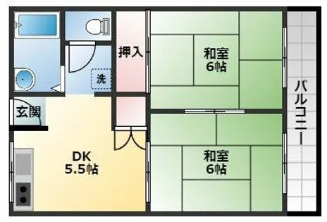 山本ハイツK&T【2階】の間取り