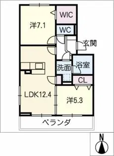 プリュネ【3階】の間取り