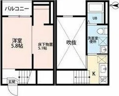 プレミア中島(プレミアナカシマ)【2階】の間取り
