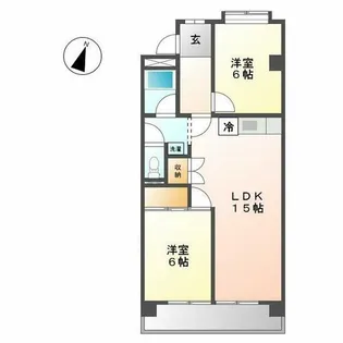 レジデンス明日香【4階】の間取り