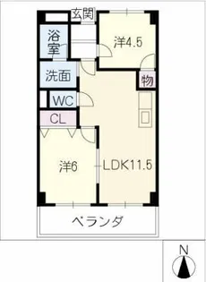 リンピアマールヴェーレ【3階】の間取り