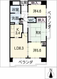 レジデンス勝南【3階】の間取り