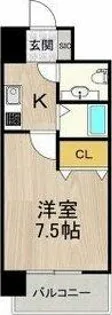 フロンティアタワー名駅南【7階】の間取り
