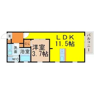 クラージュ本陣【2階】の間取り