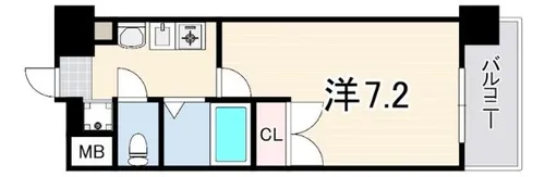 エステムコート三宮山手2ソアーレ【14階】の間取り