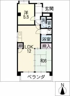 スカイマンションカニエ【301号室】の間取り