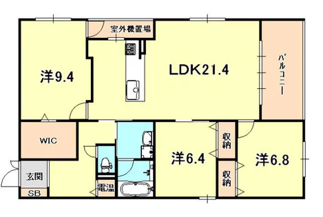 芦屋CUBE山手【2階】の間取り