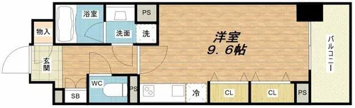 エスリード長堀タワー【2階】の間取り