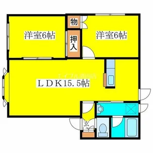 シャイニングコーポB【A号室】の間取り