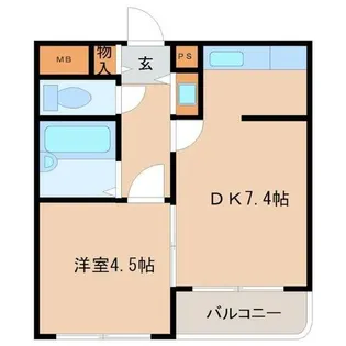 オーキッド武庫川【1階】の間取り