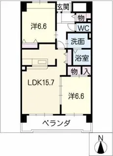 レジデンス勝南【4階】の間取り