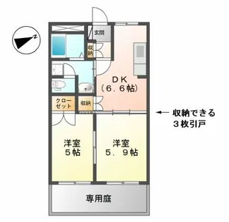 ビッグフォレスト壱番館【1階】の間取り