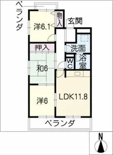 シティ・ライフ野並【2階】の間取り