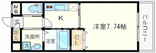 フレンシアノイエ難波南【10階】の間取り