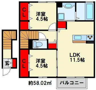 スフェール823 A棟【2階】の間取り