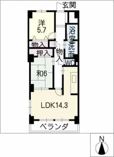 ガーデンセラム【4階】の間取り