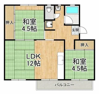 狭山住宅22号棟【4階】の間取り