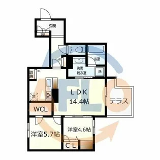 シャーメゾンベルパージュ長居西?【1階】の間取り
