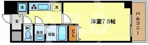 シャルマンフジ阿波座ウエスト【7階】の間取り