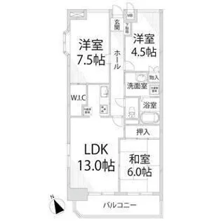 シャトレ北条【6階】の間取り