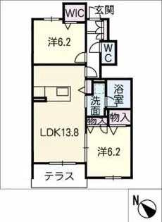 カーサ北川後【1階】の間取り
