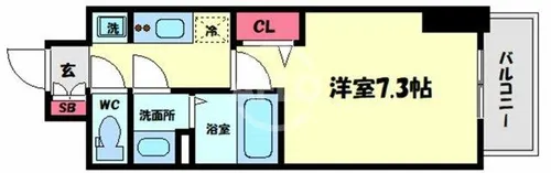 ララプレイス大阪福島プレッソ【7階】の間取り