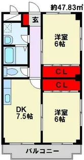 エルカーサ引野【3階】の間取り
