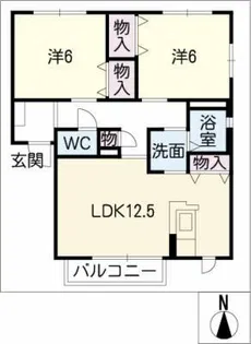 アトリオ西町B棟【1階】の間取り