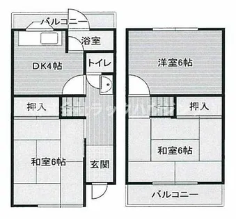 大阪府寝屋川市木屋町【テラスハウス】の間取り